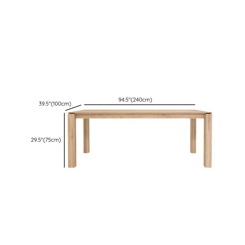 Moderne eettafel met 4 poten, grenenhouten tafel voor eetkamer