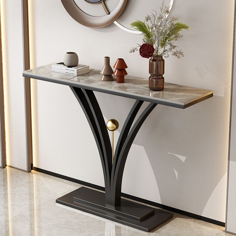 Rettangolo per console di ardesia Hall/metallo resistente a graffi Tabella 31,5 "di altezza