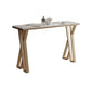 Ensemble de Table de Bar en pierre blanche, 1/5 pièces, Table de Bar et tabourets en métal doré