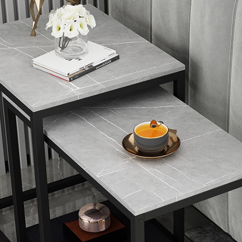 Modern Square 4 Legs End Table with Shelves and Storage for Living Room Clearhalo 'Coffee & Accent Tables' 'End & Side Tables' 'end_side_table' 'end_side_tables' 'furn' 'furn_end_side_tables' 'Furniture' 'furniture_end_side_table' 'Living Room Furniture' 1200x1200_6a98d287-5e19-400c-915d-aba6fadc3a6f