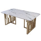 Metal Traditional Luxury Rectangle Table Sintered Stone Table for Kitchen Clearhalo ' dining_table' 'Dining Tables & Seating' 'Dining Tables' 'furn' 'furn_dining_table' 'Furniture' 'furniture_dining_table' 'Kitchen & Dining Furniture' 'kitchen&dining_furn' 'kitchen' 'kitchen_dining_table' 1200x1200_6a994b30-8bec-4722-82a9-40dd7aaf35c8