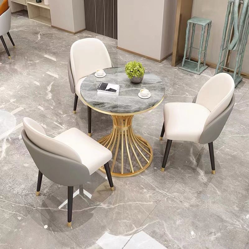Silla de comedor de piel sintética, estilo Glam, juego de sillas sin brazos Parsons