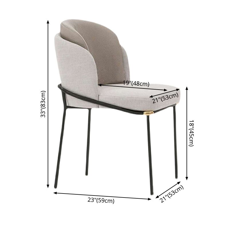 Contemporary Metal Dining Room Chairs Armless Upholstered Side Chairs for Home Use Clearhalo ' kitchen&dining_furn' 'Dining Chairs' 'Dining Tables & Seating' 'dining_chair' 'furn' 'furn_dining_chair' 'Furniture' 'furniture_dining_chair' 'Kitchen & Dining Furniture' 'kitchen' 1200x1200_6a9a018b-de1e-4b0f-a9e4-96c59e844003