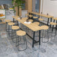 Rectangle industriel en bois massif top table ensemble 1/5/9 Pièces Table de comptoir avec tabourets