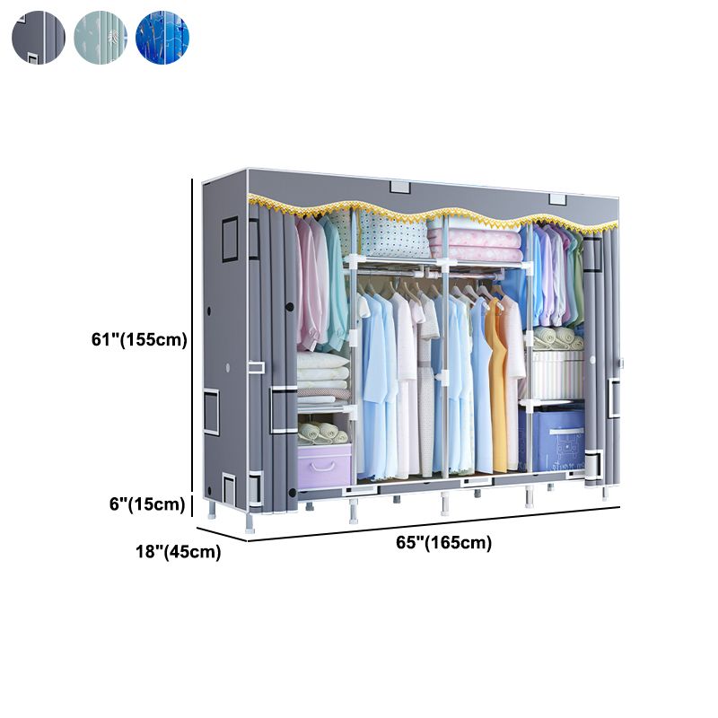 Armario de armario de estilo moderno Armario de dormitorio de metal con estantes