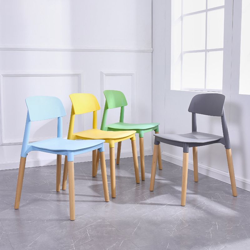 Scandinavian Home Side Chair Open Back Wood Legs Dining Room Chair Set Clearhalo ' kitchen&dining_furn' 'Dining Chairs' 'Dining Tables & Seating' 'dining_chair' 'furn' 'furn_dining_chair' 'Furniture' 'furniture_dining_chair' 'Kitchen & Dining Furniture' 'kitchen' 1200x1200_6a9eb38d-9e64-426b-ab68-40283488c641