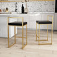 Glam Footrest Upholstered Bar Stool Matte Finish Home Low Back Stool Clearhalo 'Bar Furniture' 'Bar Stools' 'bar_stools' 'furn' 'furn_bar_stools' 'Furniture' 'furniture_bar_stools' 'Kitchen & Dining Furniture' 1200x1200_6a9f3204-9388-4a99-806f-6dff8b1b6579