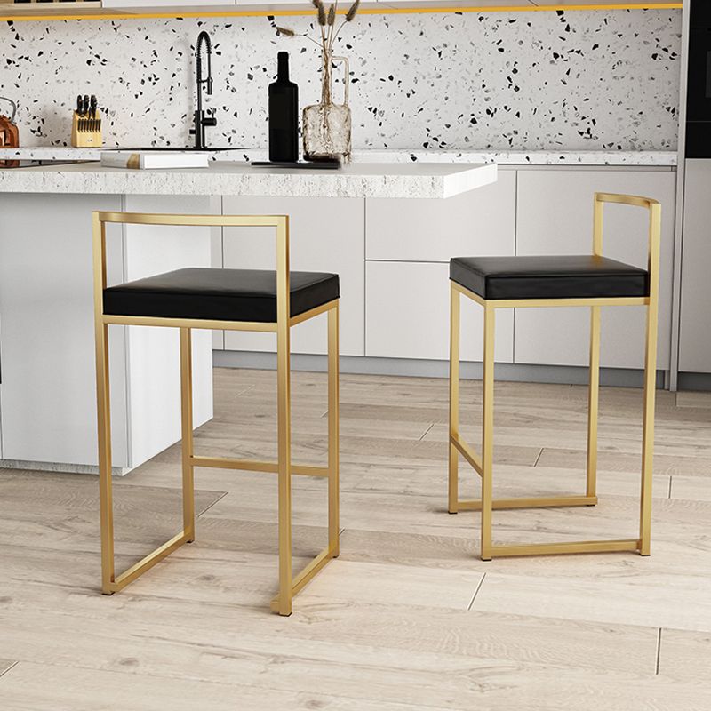 Glam Footrest Upholstered Bar Stool Matte Finish Home Low Back Stool Clearhalo 'Bar Furniture' 'Bar Stools' 'bar_stools' 'furn' 'furn_bar_stools' 'Furniture' 'furniture_bar_stools' 'Kitchen & Dining Furniture' 1200x1200_6a9f3204-9388-4a99-806f-6dff8b1b6579