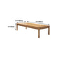 30"H Contemporary Office Desk Solid Wood Natural Writing Desk