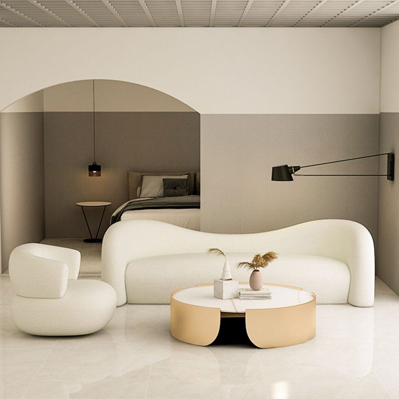 Zeitgenössischer Kamel -Back -Standardsofa Stofftuxedo Armsofa