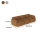 Contemporary 27.5" H White/ Brown Fleece Square Arm Sofa For Living Room