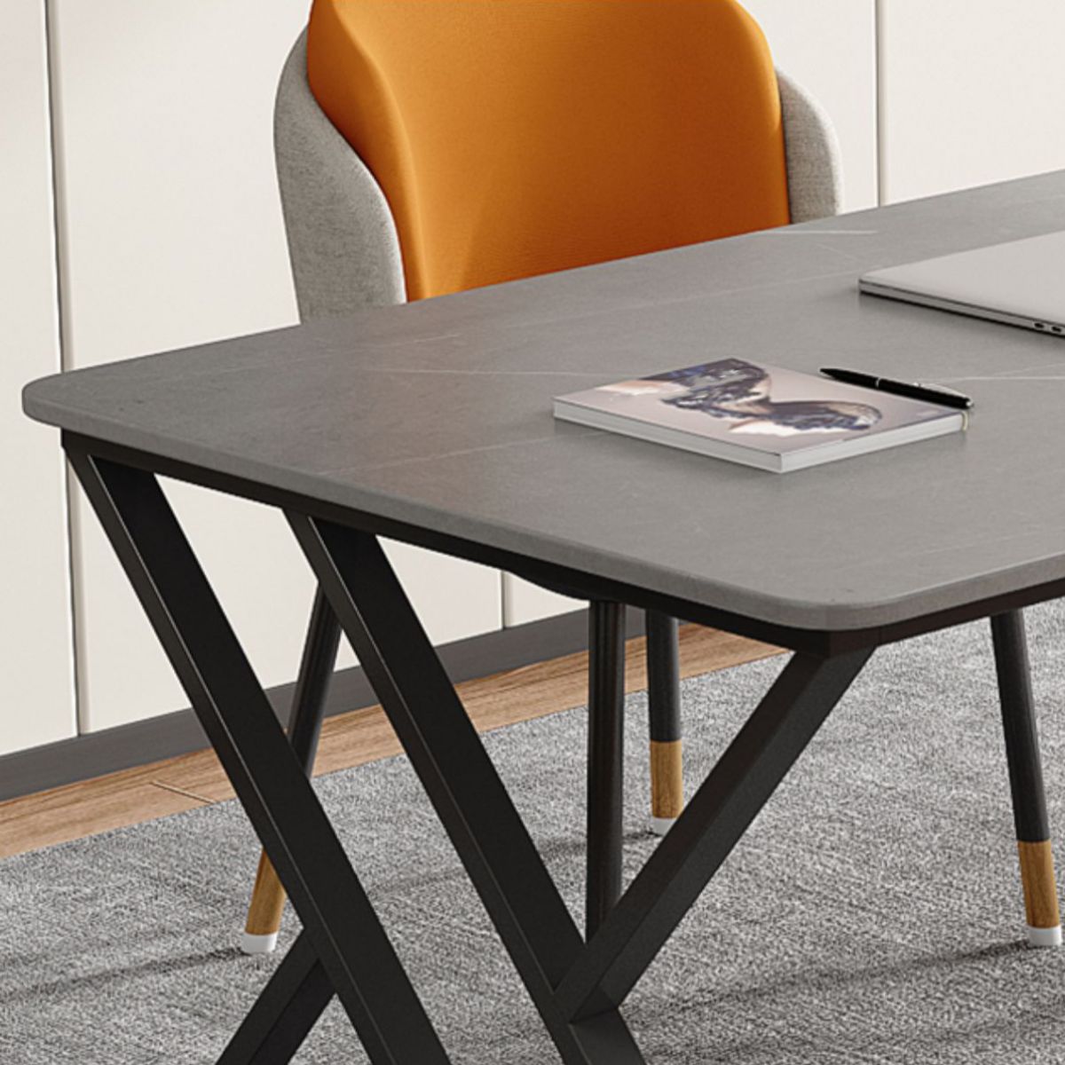 Contemporary Curved Office Desk Antique Finish Computer Desk Clearhalo 'furn' 'furn_office_desk' 'Furniture' 'Office Desks' 'Office Furniture' 'office_desk' 1200x1200_6aa48efe-e1d6-4825-b083-5e02e611ccd8