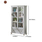 Modern Engineered Wood Bookcase White/Brown Standard Shelf with Door