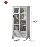 Modern Engineered Wood Bookcase White/Brown Standard Shelf with Door