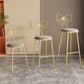 Glam Armless Backrest Counter Stool Iron Cashier Bar Stool with Cushion and Pedal Clearhalo 'Bar Furniture' 'Bar Stools' 'bar_stools' 'furn' 'furn_bar_stools' 'Furniture' 'Kitchen & Dining Furniture' 1200x1200_6aa758fa-9149-4a95-97d3-47eca9146ad6