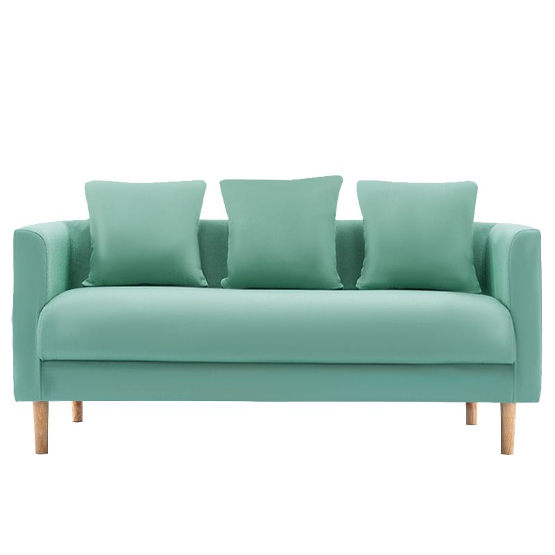 Sofá de lino escandinavo de cojín de un solo amortiguador de 3 plazas con 3 almohadas