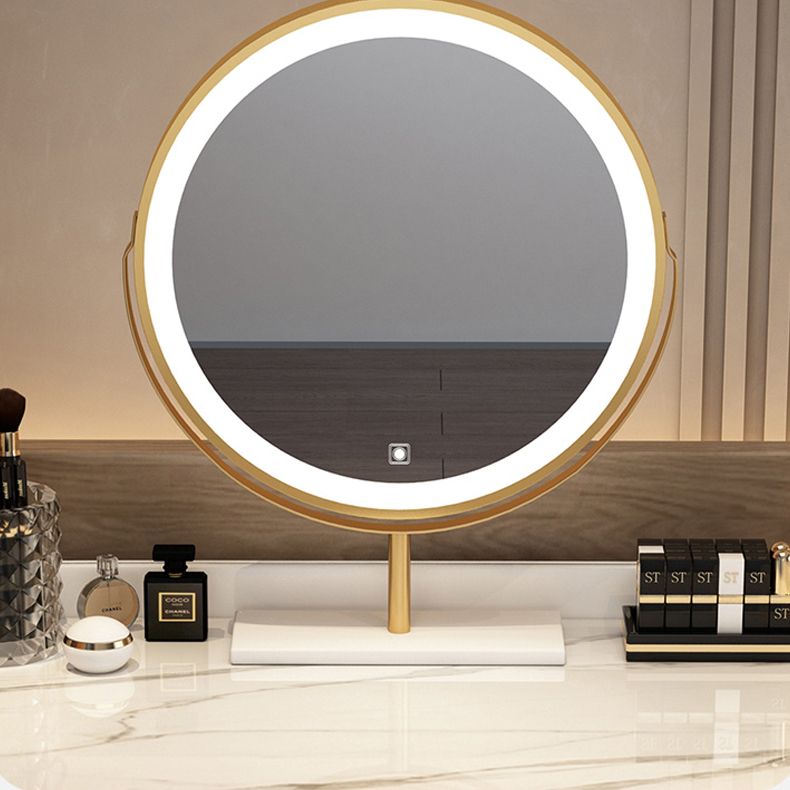 Descripción de tocador de maquillaje de pie Magno de espejo iluminado Conjunto de tocador con cajón