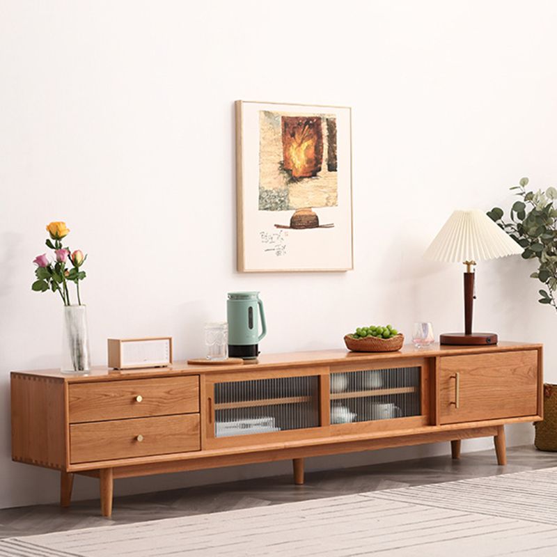 Scandinavian TV Stand Console Wooden TV Media Stand with Drawers Clearhalo 'furn' 'furn_tv_stands_entertainment_centers' 'Furniture' 'Living Room Furniture' 'TV Stands & Entertainment Centers' 'TV Stands & Media Storage Furniture' 'tv_stands_entertainment_centers' 1200x1200_6aaaf734-c8da-42a3-ba47-f92feeb86370