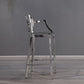 Industrial Style Counter Stool Silver Metal Bar Stool for Living Room