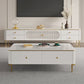Enclosed Storage Stand Console Glam TV Media Console with Drawers