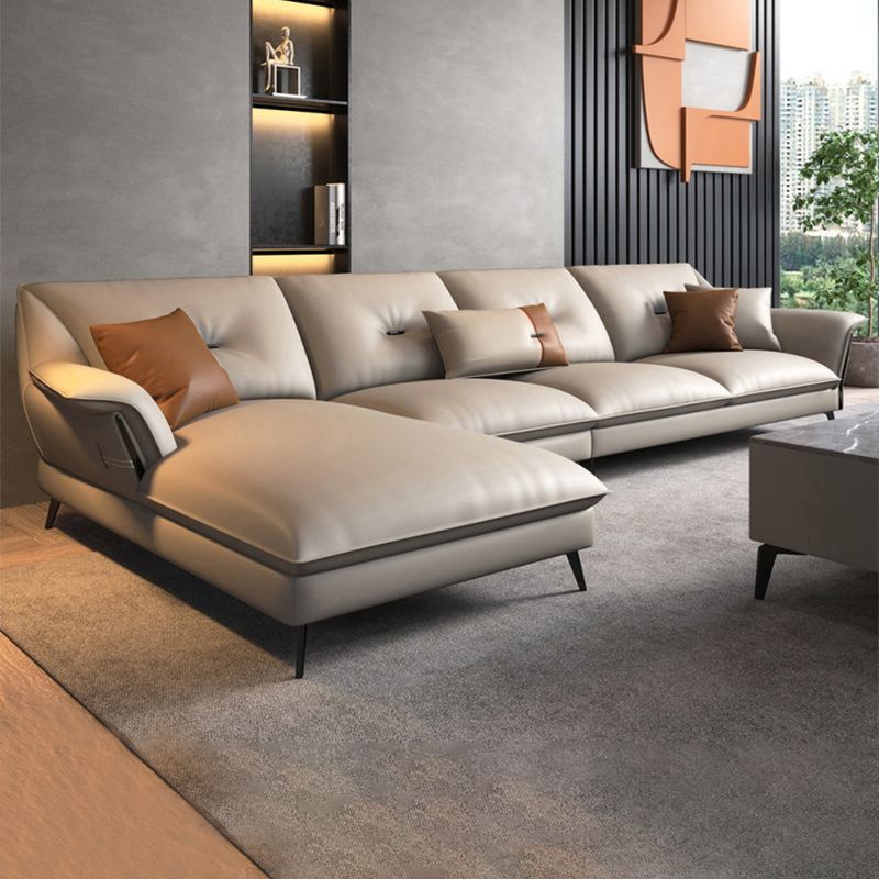 Orange/grey/green/off-white Sectional Sponge/latex Padded Armchair with Pillowback Clearhalo 'furn' 'furn_sectionals' 'Furniture' 'furniture_sectionals' 'Living Room Furniture' 'Sectionals' 1200x1200_6aaef842-a5b7-4f69-90a1-cbe385dcd71f