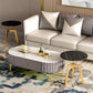 Glam 4 Legs Metal Coffee Table Draw included Oval Single Cocktail Table Clearhalo 'Coffee & Accent Tables' 'Coffee Tables' 'coffee_tables' 'furn' 'furn_coffee_tables' 'Furniture' 'Living Room Furniture' 1200x1200_6ab08d0e-83a2-4a60-b49f-f635ec05ebcc