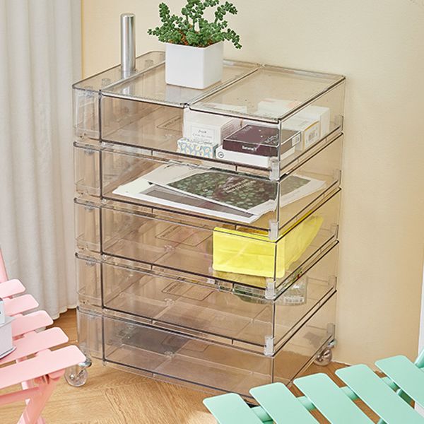 Plastic Nightstand Or End Table 28" Tall Nightstand with Drawers and Wheel Clearhalo 'Bedroom Furniture' 'furn' 'furn_night_stand' 'Furniture' 'night_stand' 'Nightstands' 1200x1200_6ab0b4f3-0266-4a07-ac45-cf35418b9ccf