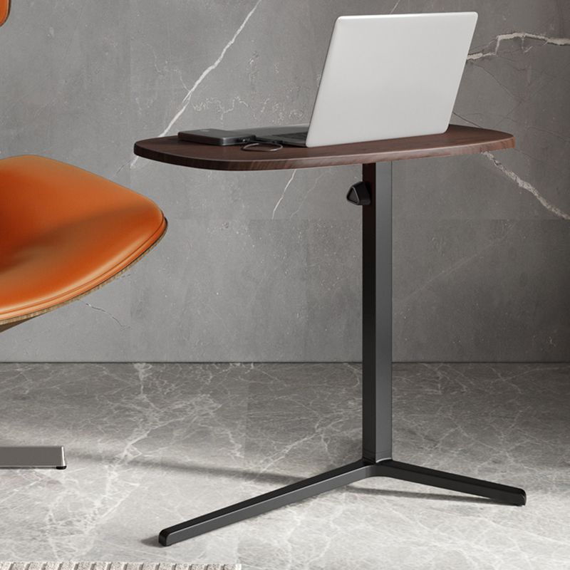 Mesa del lado del pedestal de madera moderno mesa de esquina ovalada minimalista