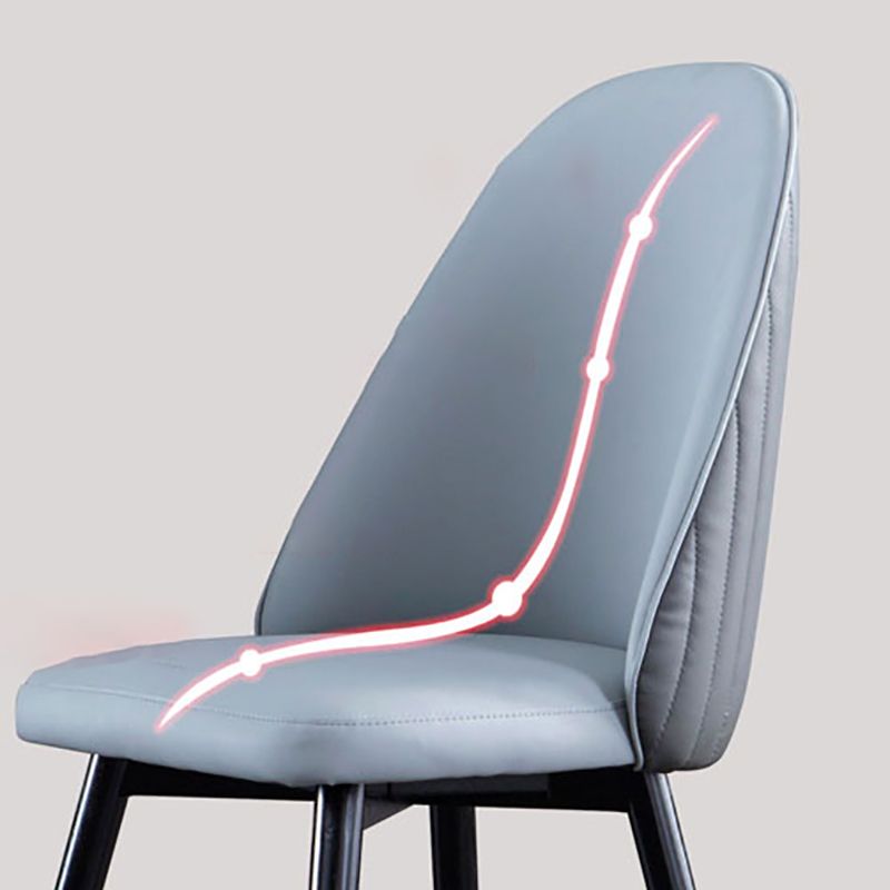 Wood Leather Scandinavian Style Dining Chair Armless Solid Back Chair Clearhalo ' kitchen&dining_furn' 'Dining Chairs' 'Dining Tables & Seating' 'dining_chair' 'furn' 'furn_dining_chair' 'Furniture' 'furniture_dining_chair' 'Kitchen & Dining Furniture' 'kitchen' 1200x1200_6ab15594-ccc7-4dbb-a259-ee96b02f0166