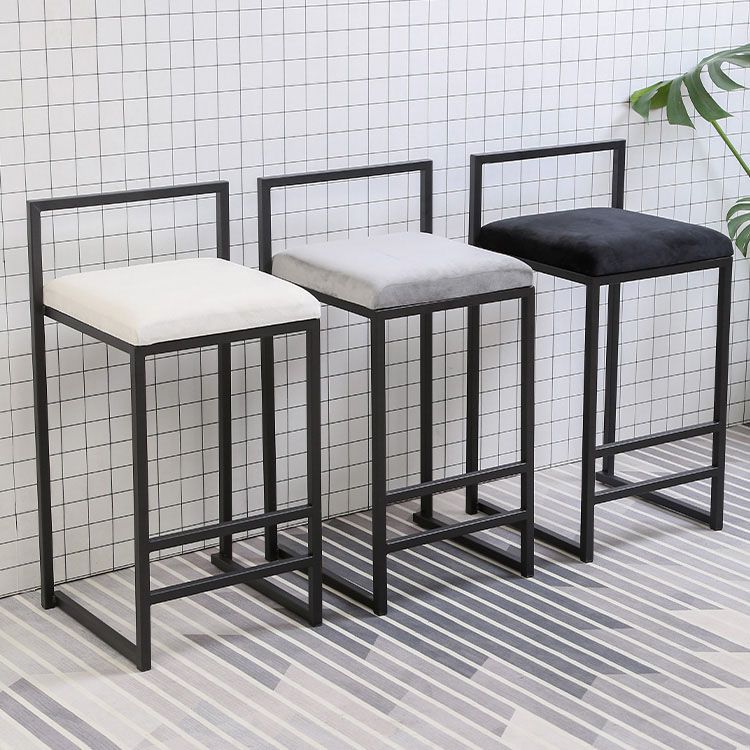 Moderno sgabello da bar rettangolare sgabello con poggiapiedi con cuscino di velluto