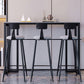 Contemporary Rectangle Bar Dining Table Stone Top and Iron Base  Bar Table