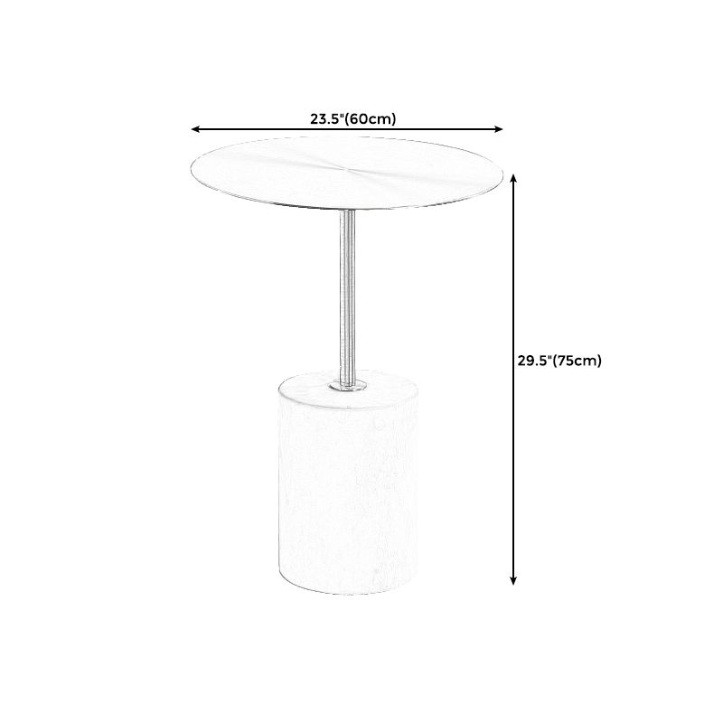 アイアンエンド表15.7 "灰色の長い世紀半ばの丸いサイドテーブル