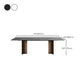 Industrial Style Sintered Stone Dining Table Rectangle Dining Table for Kitchen Clearhalo 'Dining Tables & Seating' 'Dining Tables' 'dining_table' 'furn' 'furn_dining_table' 'Furniture' 'Kitchen & Dining Furniture' 1200x1200_6ab565ed-0e92-4ca9-894e-d4506ae14e98