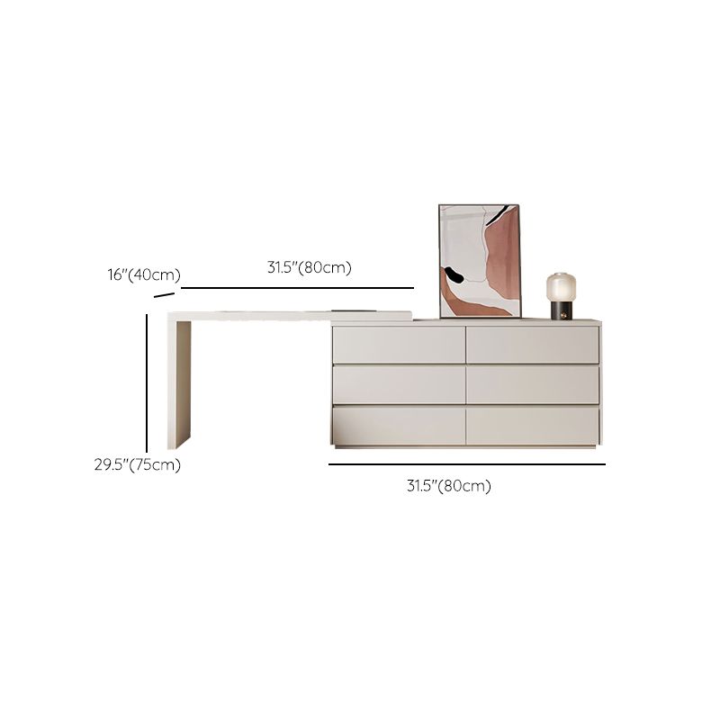 Hedendaagse make-uptafel met 6-landen en ontlasting-29,5 "H