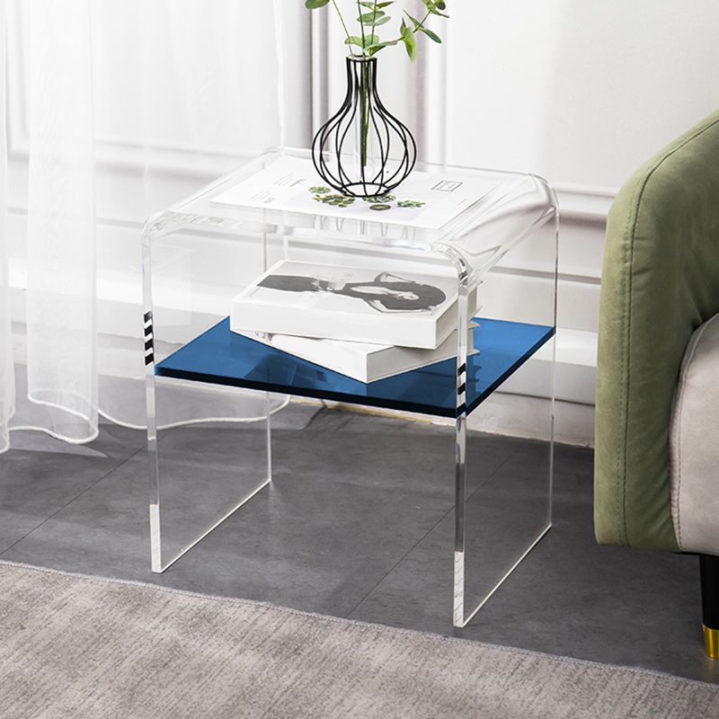 12" Wide Glam Corner Table Acrylic Storage Accent Side Table Clearhalo 'Coffee & Accent Tables' 'End & Side Tables' 'end_side_tables' 'furn' 'furn_end_side_tables' 'Furniture' 'Living Room Furniture' 1200x1200_6ab5cb44-998a-47dc-b6b8-2b796a3fc897