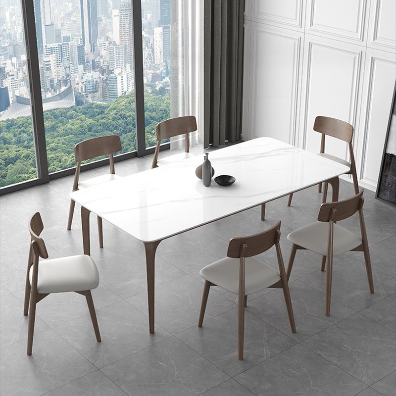 Medieval Modern Sintered Stone Table for Restaurant Rectangle Table with Wooden 4 Legs Clearhalo ' dining_table' 'Dining Tables & Seating' 'Dining Tables' 'furn' 'furn_dining_table' 'Furniture' 'furniture_dining_table' 'Kitchen & Dining Furniture' 'kitchen&dining_furn' 'kitchen' 'kitchen_dining_table' 1200x1200_6ab6641d-d759-4f88-a6a0-5c2a132236a3