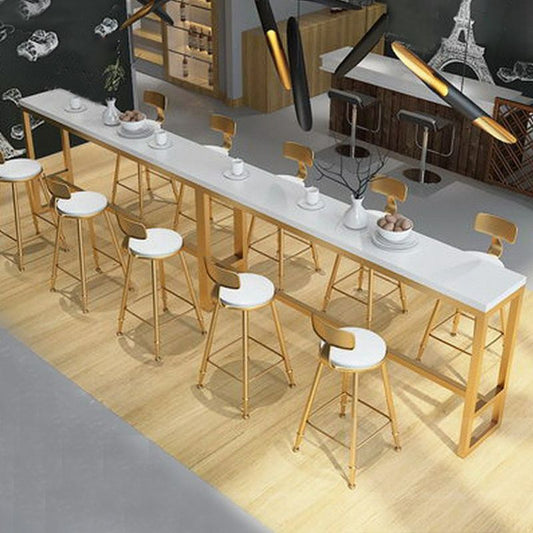 Tavolo da bar rettangolo in stile glam tavolo da pranzo in legno in legno solido