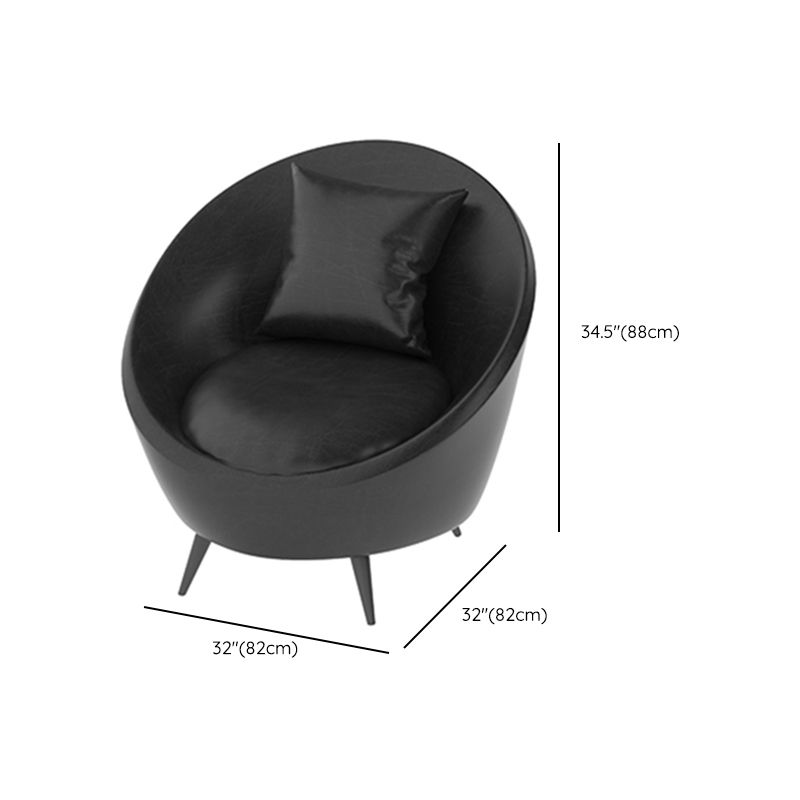 Contemporary Faux Leather Sloped Arm Sofa in Black For Living Room Clearhalo 'furn' 'furn_sofas' 'Furniture' 'Living Room Furniture' 'Sofa' 'sofas' 1200x1200_6ab6ca11-ed17-4557-9870-123fea753fc0