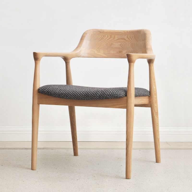 Silla de brazo de estilo moderno de madera de madera abierta silla de comedor para la cocina