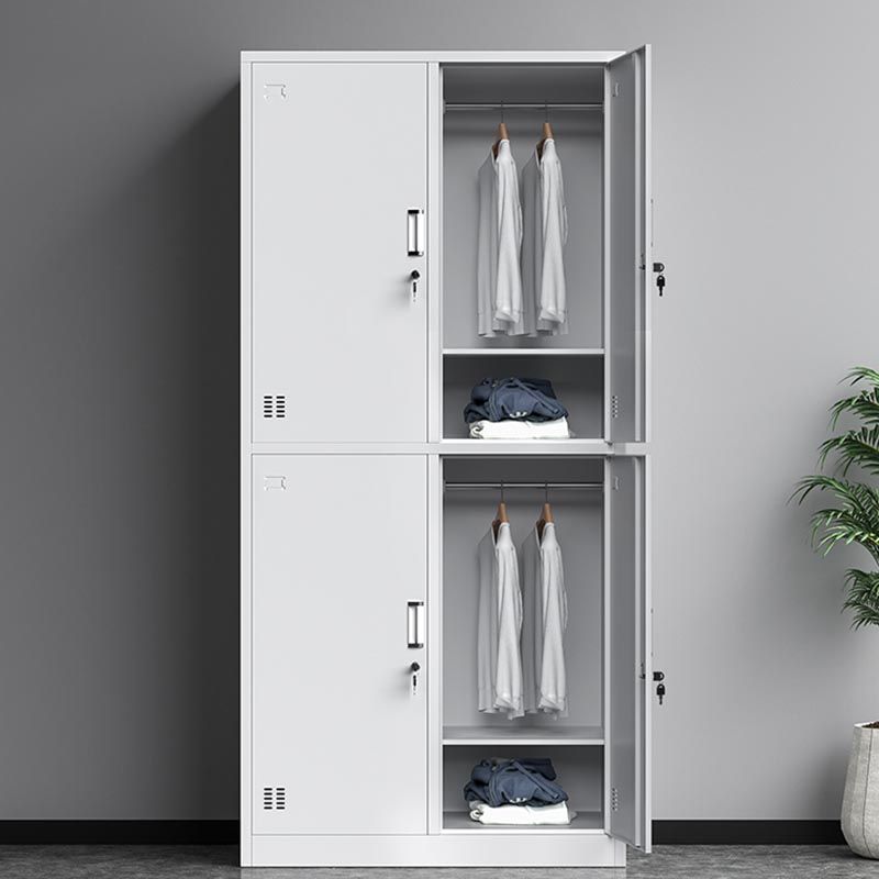 Metal Modern Hinged Door Cabinet Grey Storage Cabinet for Home Clearhalo 'Armoires & Wardrobes' 'armoires_wardrobes' 'Bedroom Furniture' 'furn' 'furn_armoires_wardrobes' 'Furniture' 1200x1200_6abb3508-546c-4c87-908e-87fe9abdd74a