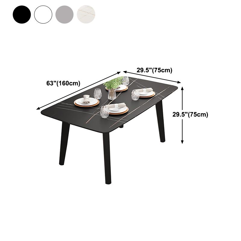 Stone Rectangle Dining Table Mid-Century Modern Dining Table with 4 Legs Clearhalo 'Dining Tables & Seating' 'Dining Tables' 'dining_table' 'furn' 'furn_dining_table' 'Furniture' 'furniture_dining_table' 'Kitchen & Dining Furniture' 'kitchen' 'kitchen_dining_table' 1200x1200_6abbd97e-aaa4-4a7d-b555-eeac0b7ceadd