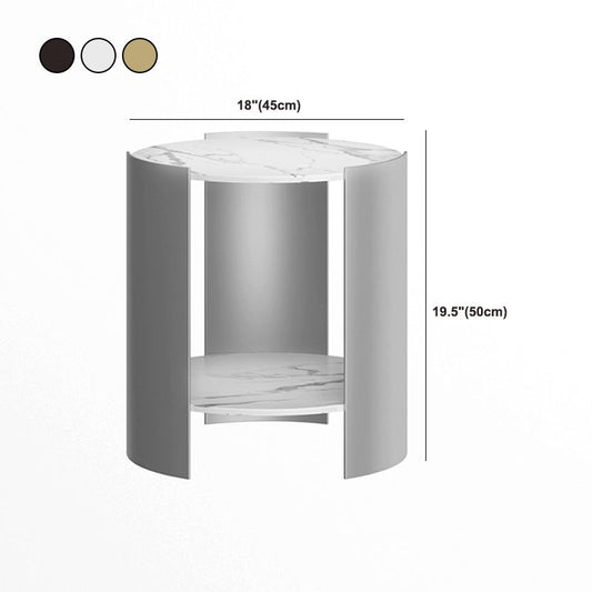 Tavolino moderno in pietra rotonda 19,69 "tavolo da fine 3 gambe alto con conservazione