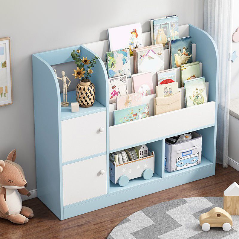 Closed Wooden Bookshelf Modern Home Living Room Square Bookcase