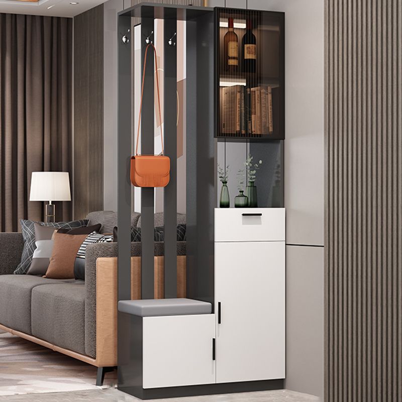 Rectangle Wood Cabinet 11.81" Wide 3-door Accent Cabinet with Drawer Clearhalo 'Cabinets & Chests' 'cabinets_chests' 'furn' 'furn_cabinets_chests' 'Furniture' 'Living Room Furniture' 1200x1200_6abd9e3f-e30b-42fd-8ed3-dc2fa715925d