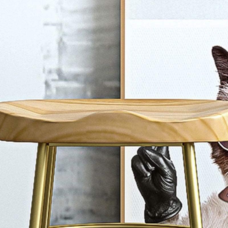 Glam Wood Counter Bar Stool Backless Saddle Seat Bar Stool with Iron Base Clearhalo 'Bar Furniture' 'Bar Stools' 'bar_stools' 'furn' 'furn_bar_stools' 'furniture_bar_stools' 'Kitchen & Dining Furniture' 'kitchen&dining_furn' 'kitchen' 'kitchen_furn' Furniture' 1200x1200_6abdc96d-5169-45b0-911e-12f4dab3ee21