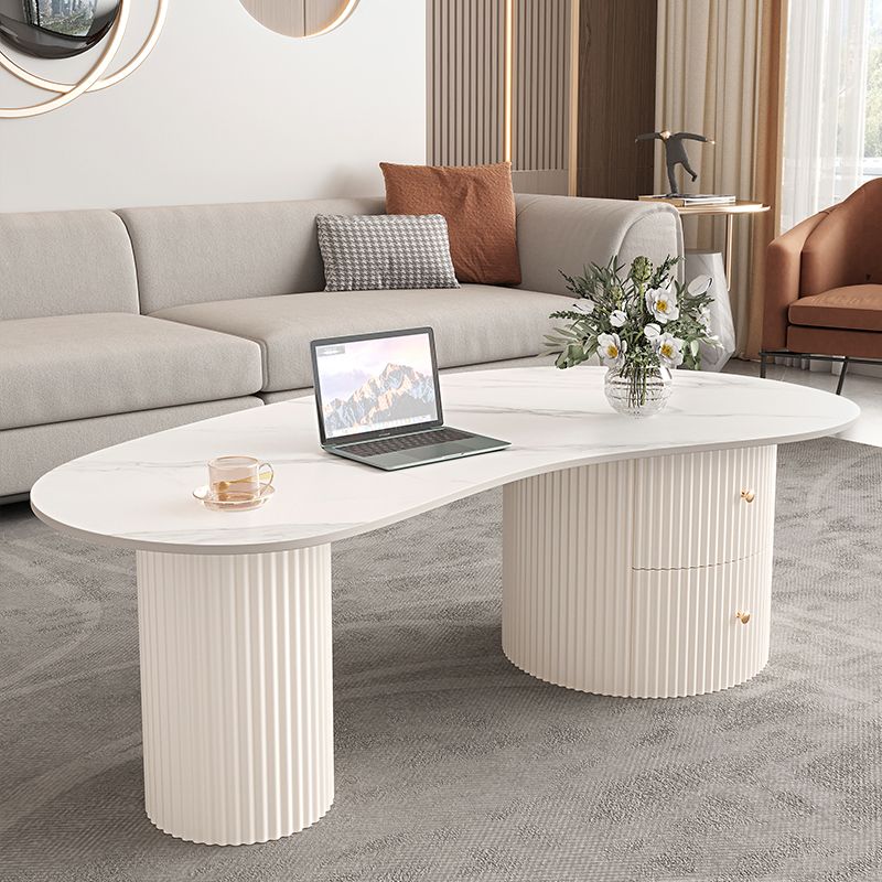 Slate Coffee Table with 2 Legs Modern Coffee Cocktail Table with Drawer Clearhalo 'Coffee & Accent Tables' 'Coffee Tables' 'coffee_tables' 'furn' 'furn_coffee_tables' 'Furniture' 'Living Room Furniture' 1200x1200_6abe8e7d-9197-4f33-b7aa-c1c16a87129e