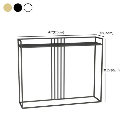 Rectangle Console Accent Table Antique Finish Console Sofa Table in Metal