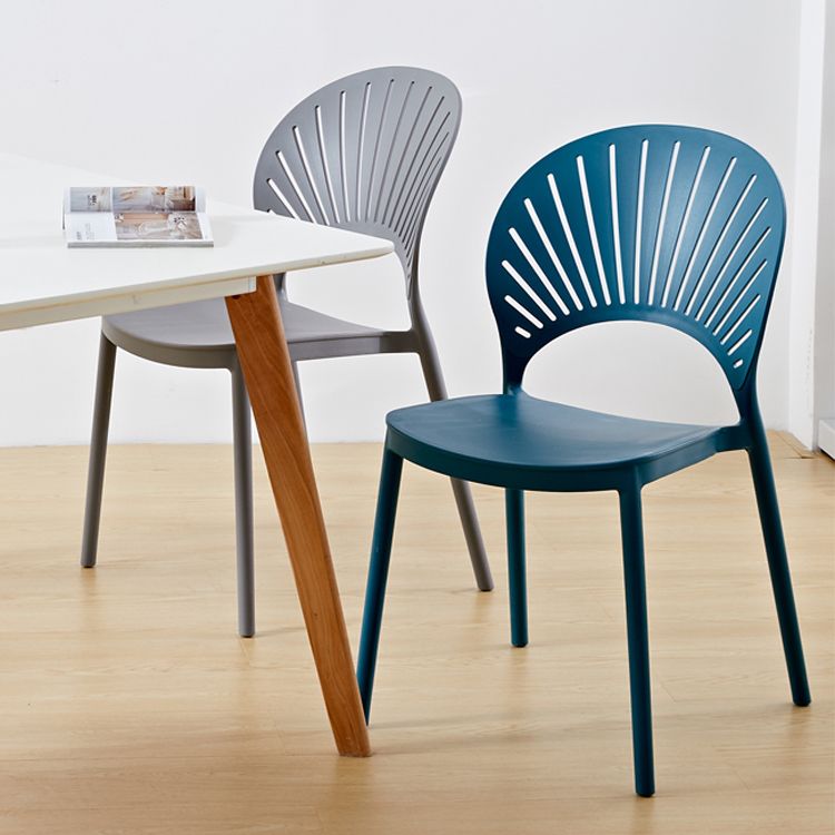 Contemporary Style Plastic Dining Armless Chair Open Back Dining Side Chair Clearhalo ' kitchen&dining_furn' 'Dining Chairs' 'Dining Tables & Seating' 'dining_chair' 'furn' 'furn_dining_chair' 'Furniture' 'furniture_dining_chair' 'Kitchen & Dining Furniture' 'kitchen' 1200x1200_6ac17d2c-a353-4bf4-bb83-d41aa435c5a4