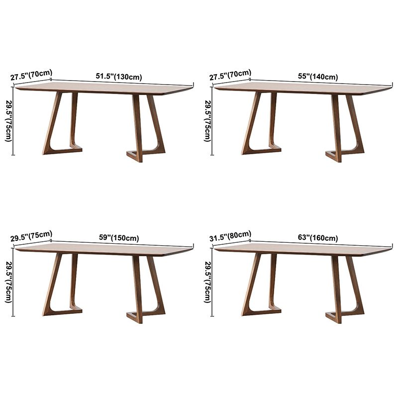 Contemporary Style Solid Wood Rectangle Dining Table Sled Base Table for Home Clearhalo ' dining_table' 'Dining Tables & Seating' 'Dining Tables' 'furn' 'furn_dining_table' 'Furniture' 'furniture_dining_table' 'Kitchen & Dining Furniture' 'kitchen&dining_furn' 'kitchen' 'kitchen_dining_table' 1200x1200_6ac1e006-4e36-40cb-94e0-b78801c19471