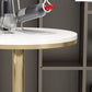Glam Iron Bar Dining Table Faux Marble Gold Indoor Bistro Table with Single Pedestal Clearhalo 'Bar Furniture' 'Bar Tables' 'bar_tables' 'furn' 'furn_bar_tables' 'Furniture' 'furniture_bar_tables' 'Kitchen & Dining Furniture' 1200x1200_6ac22fe4-4594-400a-b1d3-a212a5dae40f